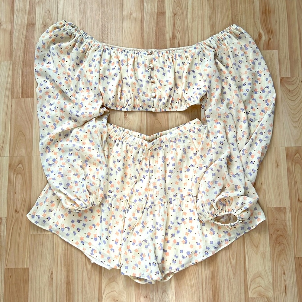 Sabo Skirt Short Set Light Yellow - Size Medium